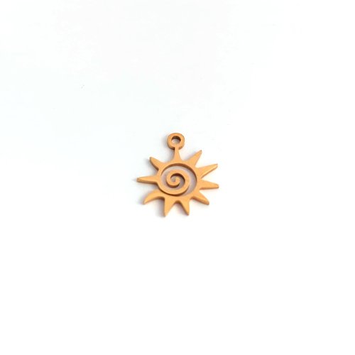 Breloque soleil dorée en acier inox 15x13mm do46-8