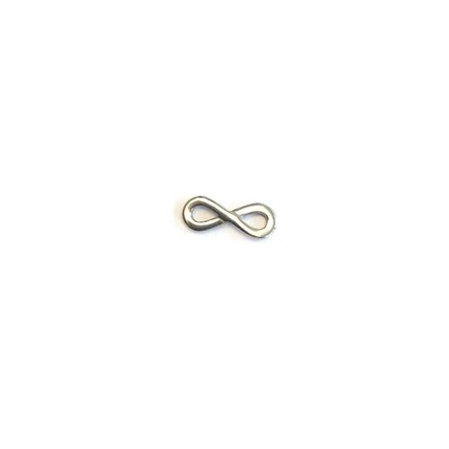 Intercalaire infini argenté, acier inox 6x17mm ar7-6
