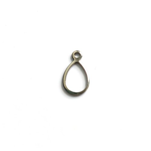 Breloque goutte argentée en acier inoxydable 12x7mm ar17-2