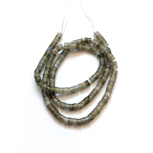 Perles rondelles heishi en labradorite naturelle 4x2mm x10 ou x160 pp1-42