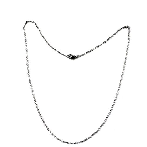 Collier maille ovale acier inoxydable argenté 304 50cm - maille 2x1,5x0,3 mm sbr-79