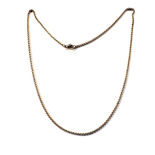 Collier maille ronde acier inoxydable argenté 304 50cm - maille 2x0,8 mm sbr-82