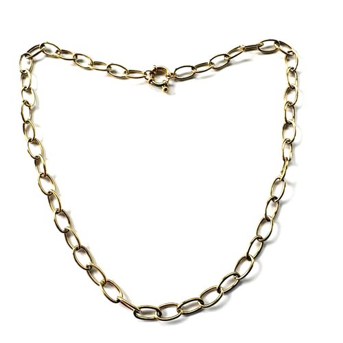 Collier maille ovale acier inoxydable doré 304 pvd 41cm - maille 11x6 mm sbr-88