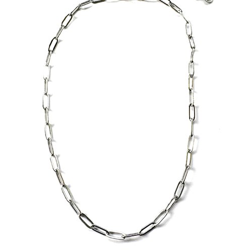 Collier maille trombone acier inoxydable argenté 304 41cm - maille 12x4 mm sbr-87