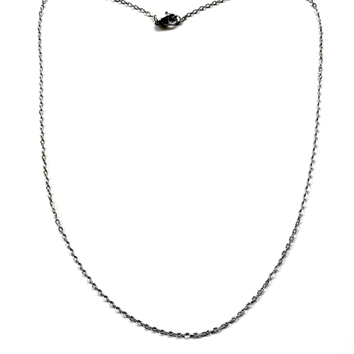 Collier maille ovale acier inoxydable argenté 304 45cm - maille 2x1,5x0,4 mm sbr-74