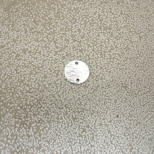 Sequin rond intercalaire effet texturé en laiton plaqué argent 925 – 12 mm ar65-3