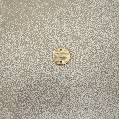 Sequin rond intercalaire effet texturé en laiton plaqué or 24k – 12 mm do48-2