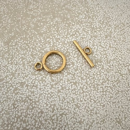 Fermoir t effet pailleté en acier inoxydable 304 doré pvd – 14 mm apf-38