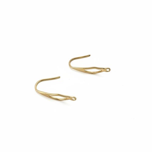 Crochets d’oreilles design en acier inoxydable 304 doré – 20 mm sbocr-63