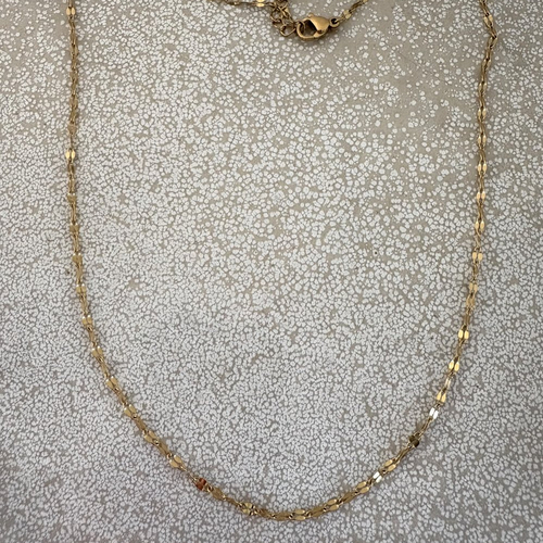 Collier maille fantaisie en acier inoxydable 304 doré pvd – 39 cm + extension 59 mm sbr-89