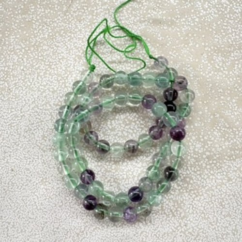 Perles rondes en fluorite naturelle 6 mm - lot de 10 perles ou fil de 36 cm pp1-96