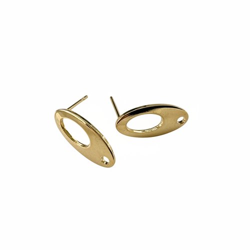 Clous d’oreilles ovales en acier inoxydable 304 doré – 18,5 × 9,5 mm sbopu-106