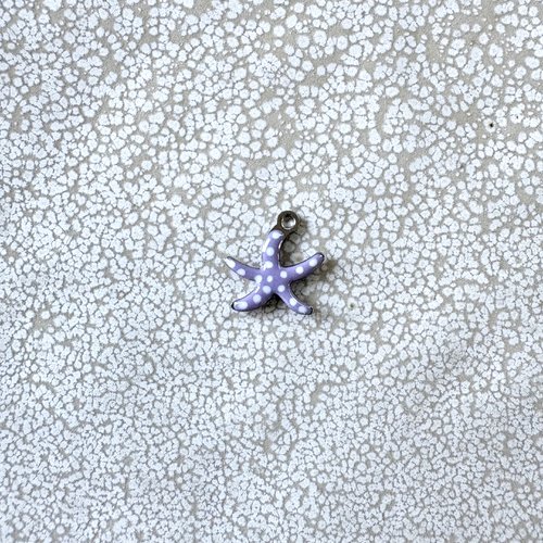 Breloque étoile de mer émaillée violette en acier inoxydable 304 argenté – 10,5 x 10 mm vi13-9