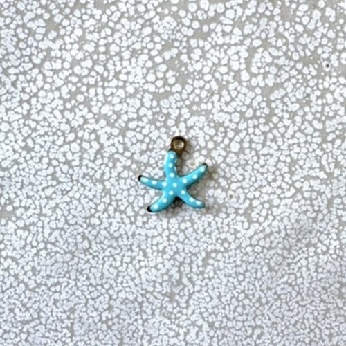 Breloque étoile de mer émaillée bleu turquoise en acier inoxydable 304 doré – 10,5 x 10 mm tu23-4