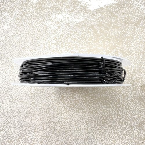 Bobine de fil cristal élastique noir 0,8 mm – fil élastique pour bracelet perles – environ 6 m ela-32