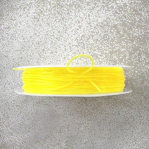 Bobine de fil cristal élastique jaune 0,8 mm – fil élastique pour bracelet perles – environ 6 m ela-33