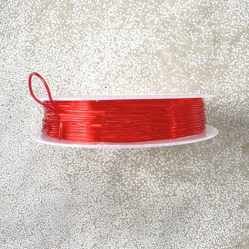 Bobine de fil cristal élastique rouge 0,8 mm – fil élastique pour bracelet perles – environ 6 m ela-37