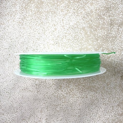 Bobine de fil cristal élastique vert 0,8 mm – fil élastique pour bracelet perles – environ 6 m ela-38