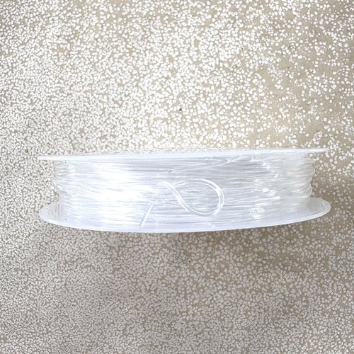 Bobine de fil cristal élastique transparent 0,8 mm – fil élastique pour bracelet perles – environ 6 m ela-43