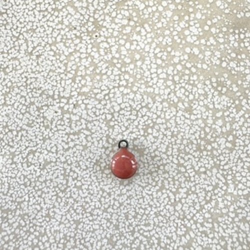 Breloque boule émaillée vieux rose 8,5x6 mm acier inoxydable – breloque ronde bijoux diy ros34-8