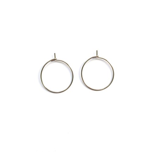 Créoles fines argentées 20 mm acier inoxydable 316 – supports boucles d’oreilles diy, à la paire ou lot 10 paires sbocre-32
