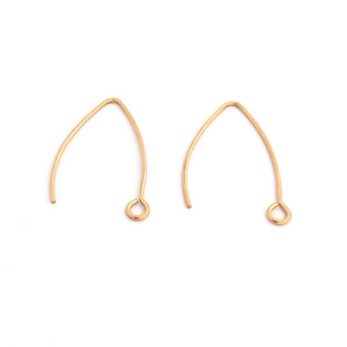 Crochets d’oreilles dorés 25x15 mm acier inoxydable 304 pvd – supports boucles d’oreilles diy, x1 ou x10 paires sbocr-35
