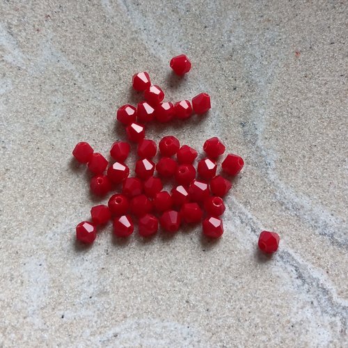Perles toupies rouge bordeaux 4 mm en verre – perles facettées bijoux diy, lot 40 perles ou fil 31 cm prou1-12