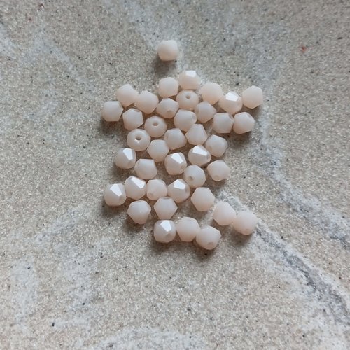 Perles toupies orange nude 4 mm en verre – perles facettées bijoux diy, lot 40 perles ou fil 31 cm por1-20