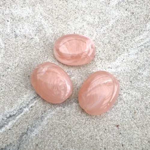 Perle ovale marbrée pêche en acrylique 19x15 mm – perle moderne pour bijoux diy por7-6