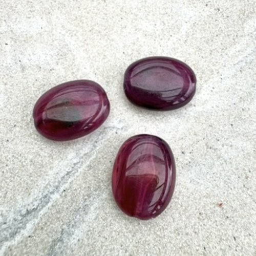 Perle ovale marbrée prune en acrylique 19x15 mm – perle moderne pour bijoux diy, à l’unité pros9-1