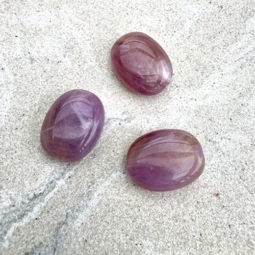 Perle ovale marbrée mauve en acrylique 19x15 mm – perle moderne pour bijoux diy pvi10-16
