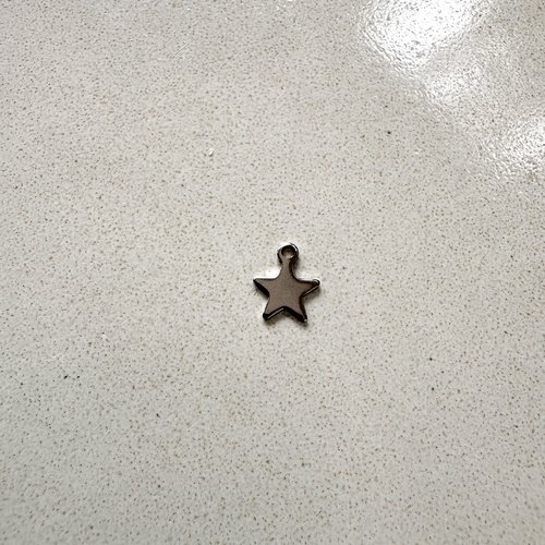 Breloque étoile en acier inoxydable 304 argentée 10x8 mm ar27-6