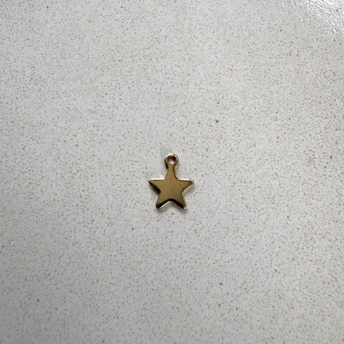 Breloque étoile en acier inoxydable 304 dorée 18k 10x8 mm do33-1