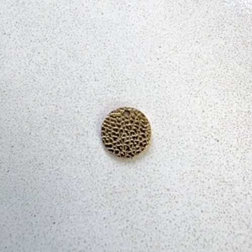Sequin rond texturé en acier inoxydable 304 doré pvd 12 mm do52-3