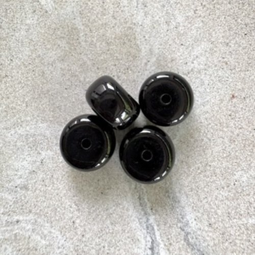 Perle rondelle en acrylique noire 9x14 mm pno4-17