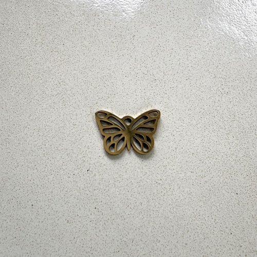 Breloque papillon en acier inoxydable 201 dorée 13x18,5 mm do52-1