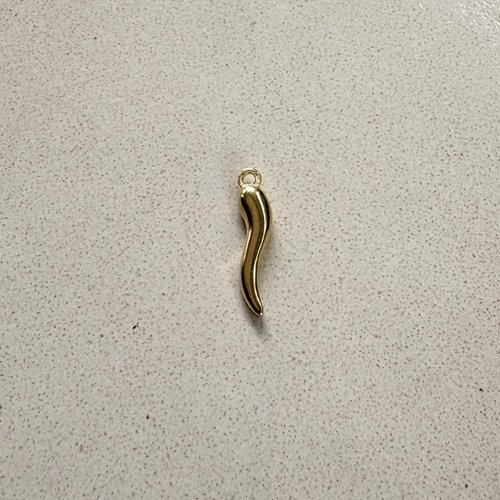 Breloque piment en acier inoxydable 304 dorée 18,5x4 mm do51-10