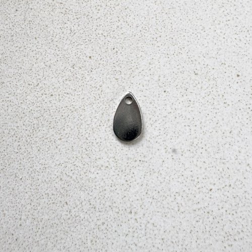 Breloque goutte en acier inoxydable 304 argentée 8x5 mm ar67-7