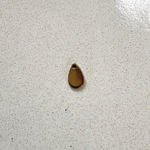 Breloque goutte en acier inoxydable 304 dorée pvd 8x5 mm do51-9