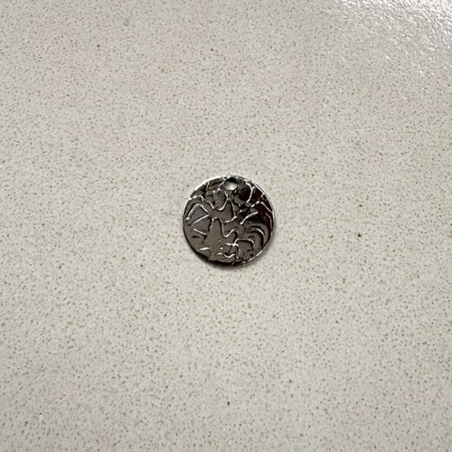 Sequin rond texturé en acier inoxydable 304 argenté 12 mm ar67-3