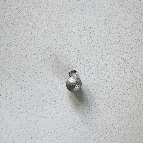Breloque boule effet pailleté en acier inoxydable 304 argenté 6 mm