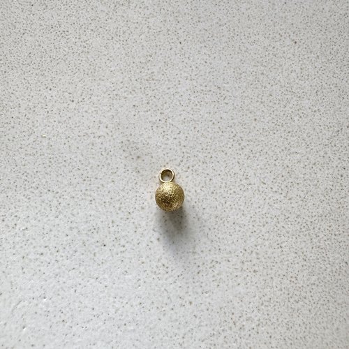 Breloque boule effet pailleté en acier inoxydable 304 doré 5 mm