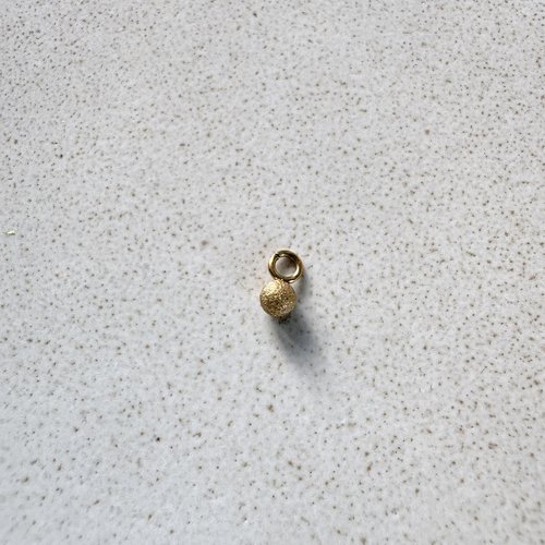 Breloque boule effet pailleté en acier inoxydable 304 doré 3 mm
