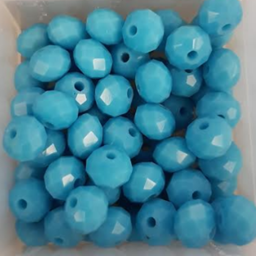 Perles à facettes bleues 6x4mm x30 pble4-4