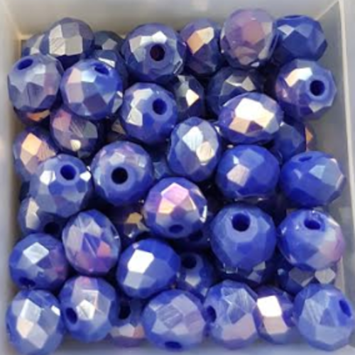 Perles à facettes bleues 6x4mm x30 pble5-12