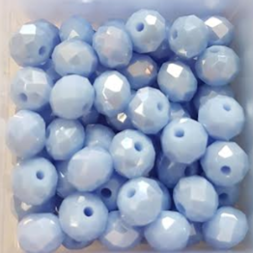Perles à facettes bleues 6x4mm x30 pble5-13