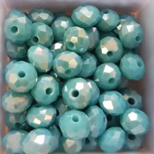Perles à facettes bleu canard 6x4mm pble5-14