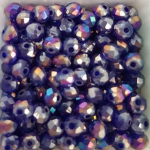 Perles à facettes bleues 4x3mm x50 pble4-17