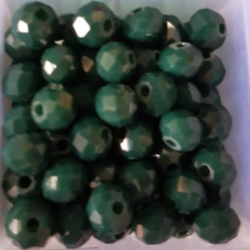 Perles à facettes vertes 6x4mm x30 pve3-23