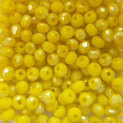 Perles à facettes jaunes 3x2mm x100 pja4-7.
